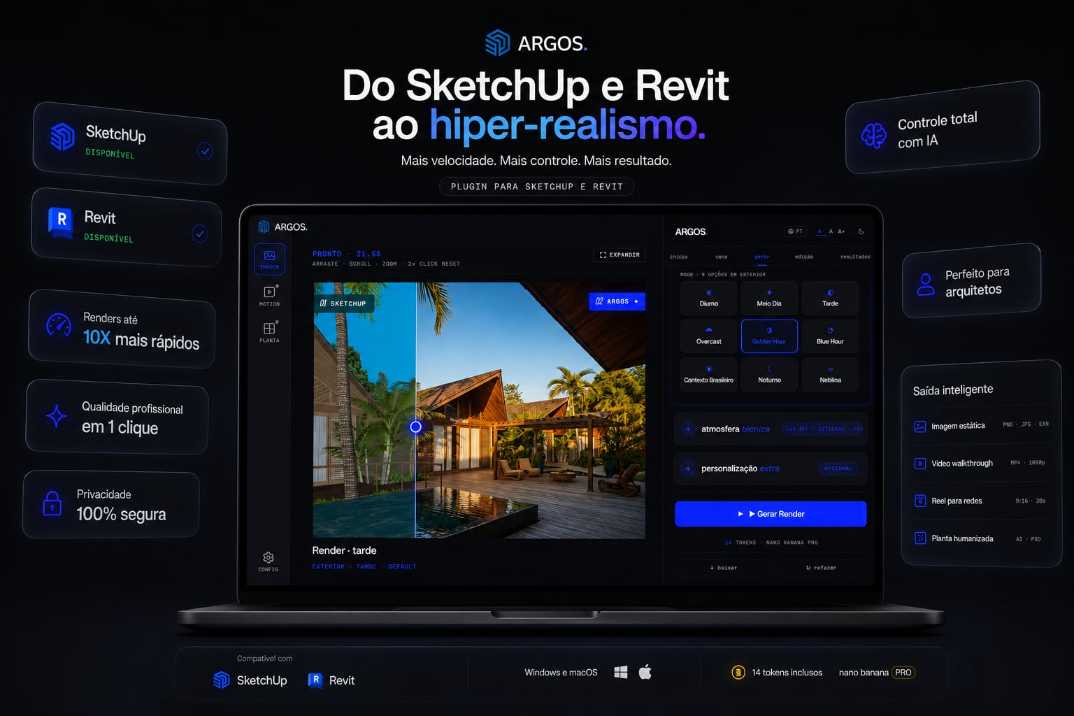 ARGOS — do SketchUp e do Revit ao hiper-realismo, o plugin em ação